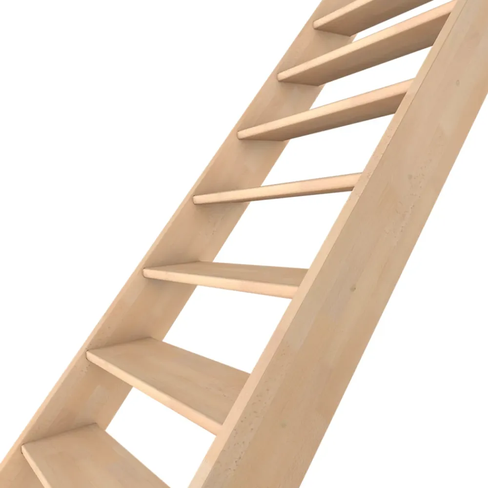 Fortia Escalier quart tournant gauche hêtre coloris naturel 13 marches Siderno sans contremarche- Escalier Quart Tournant