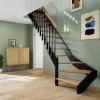 Fortia Escalier Quart Tournant<Escalier quart tournant gauche chêne et aluminium noir Gagliano