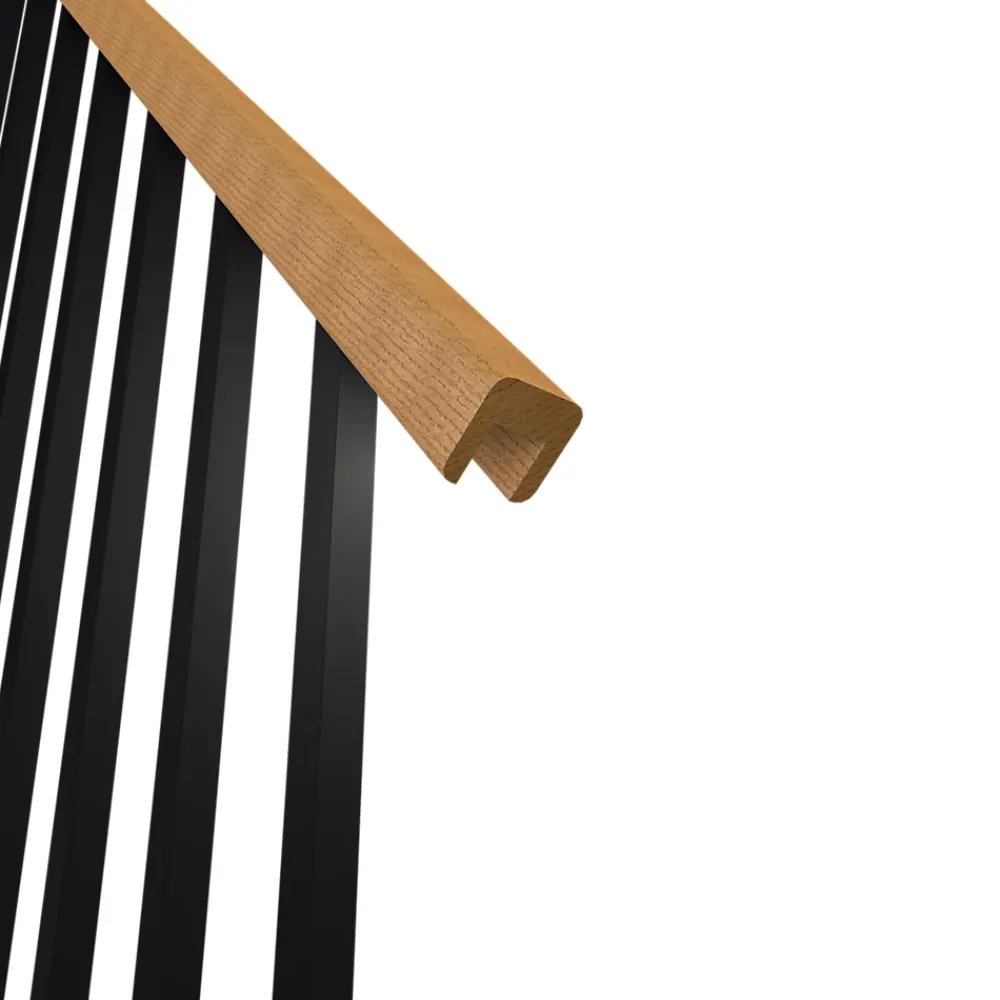 Fortia Escalier Quart Tournant<Escalier quart tournant gauche chêne et aluminium noir Gagliano
