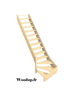 Woodup Escalier Quart Tournant<Escalier Quart Tournant Molede 280 Cm Kit Recoupable Bas à Gauche Sans Contremarche H Sol Sol 280 Cm