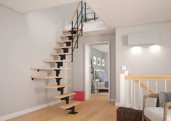 Escalier quart tournant modulaire Bogota hêtre 11 marches- Escalier Quart Tournant