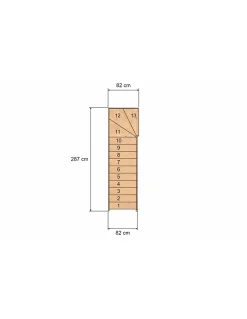 Woodup Escalier Quart Tournant Neronne Kit Recoupable Haut à Gauche Avec Contremarches H Sol Sol 280 Cm- Escalier Quart Tournant