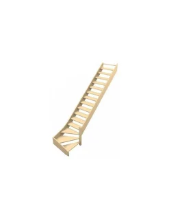 Woodup Escalier Quart Tournant<Escalier Quart Tournant Sela 288 Cm Kit Recoupable Bas à Droite Sapin Sans Contremarches H Sol Sol 288 Cm