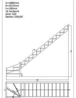 Woodup Escalier Quart Tournant<Escalier Quart Tournant Sela 288 Cm Kit Recoupable Bas à Gauche Sapin Sans Contremarches H Sol Sol 288 Cm