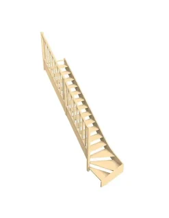 Woodup Escalier Quart Tournant<Escalier Quart Tournant Sapin Massif Brosses 280 Cm Bas à Gauche Sans Contremarche H Sol Sol 280 Cm