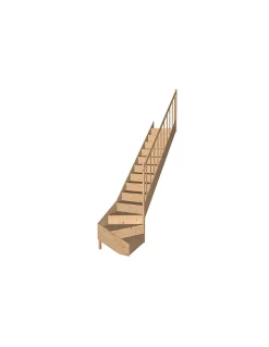 Woodup Escalier Quart Tournant<Escalier Quart Tournant Sapin Massif Malval 280 Cm H Sol Sol 280 Cm