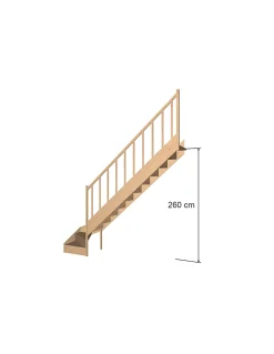 Woodup Escalier Quart Tournant<Escalier Quart Tournant Sapin Massif Malval 280 Cm H Sol Sol 280 Cm