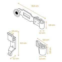 Tirard Volet Battant<Espagnolette, Kit complet, Blanc, Composite, pour Volet Battant, Ferrure de Volet