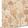 Estahome papier peint chiens beige et rose terracotta - 53 cm x 10.05 m - 139711- Papier Peint