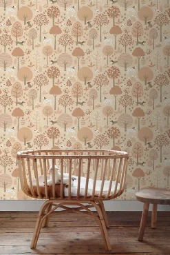 Estahome papier peint chiens beige et rose terracotta - 53 cm x 10.05 m - 139711- Papier Peint