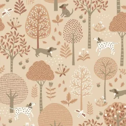 Estahome papier peint chiens beige et rose terracotta - 53 cm x 10.05 m - 139711- Papier Peint