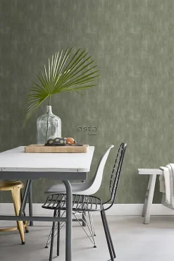 Estahome Papier Peint<papier peint effet béton vert olive grisé - 53 cm x 10.05 m - 148754