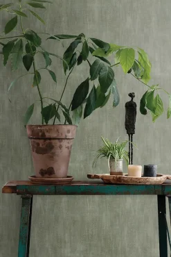 Estahome Papier Peint<papier peint effet béton vert olive grisé - 53 cm x 10.05 m - 148754