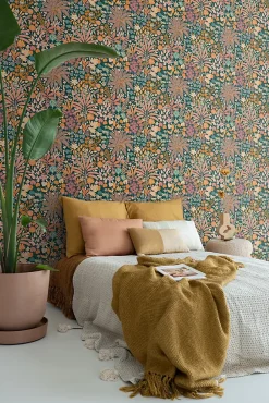 Estahome Papier Peint<papier peint feuilles et fleurs tropicales multicolore - 0.53 x 10.05 m - 130946