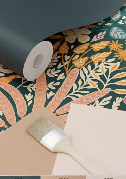 Estahome Papier Peint<papier peint feuilles et fleurs tropicales multicolore - 0.53 x 10.05 m - 130946