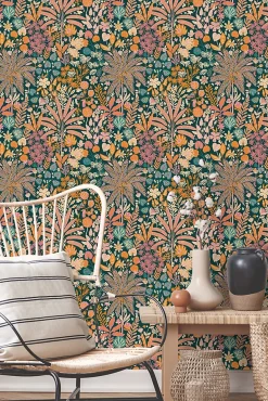 Estahome Papier Peint<papier peint feuilles et fleurs tropicales multicolore - 0.53 x 10.05 m - 130946