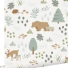 Estahome Papier Peint<papier peint forêt avec des animaux de la forêt blanc - 53 cm x 10.05 m - 139247