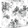 Estahome papier peint roses noir et blanc - 53 cm x 10.05 m - 138112- Papier Peint