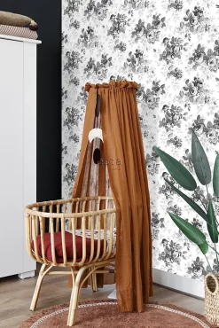 Estahome papier peint roses noir et blanc - 53 cm x 10.05 m - 138112- Papier Peint