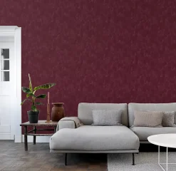 Estahome papier peint uni à effet pictural rouge bordeaux - 53 cm x 10.05 m - 148724- Papier Peint