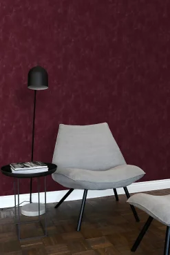Estahome papier peint uni à effet pictural rouge bordeaux - 53 cm x 10.05 m - 148724- Papier Peint