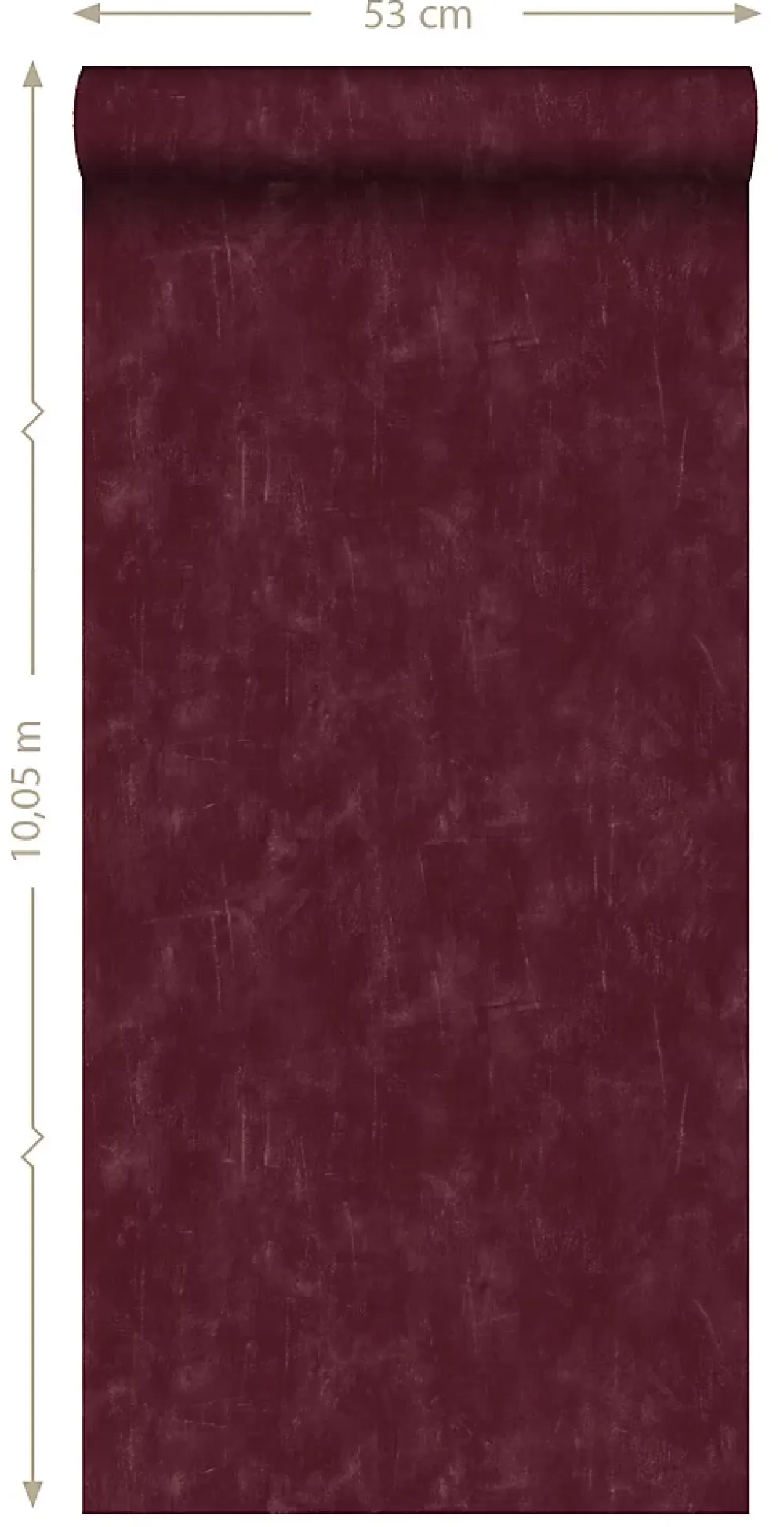 Estahome papier peint uni à effet pictural rouge bordeaux - 53 cm x 10.05 m - 148724- Papier Peint