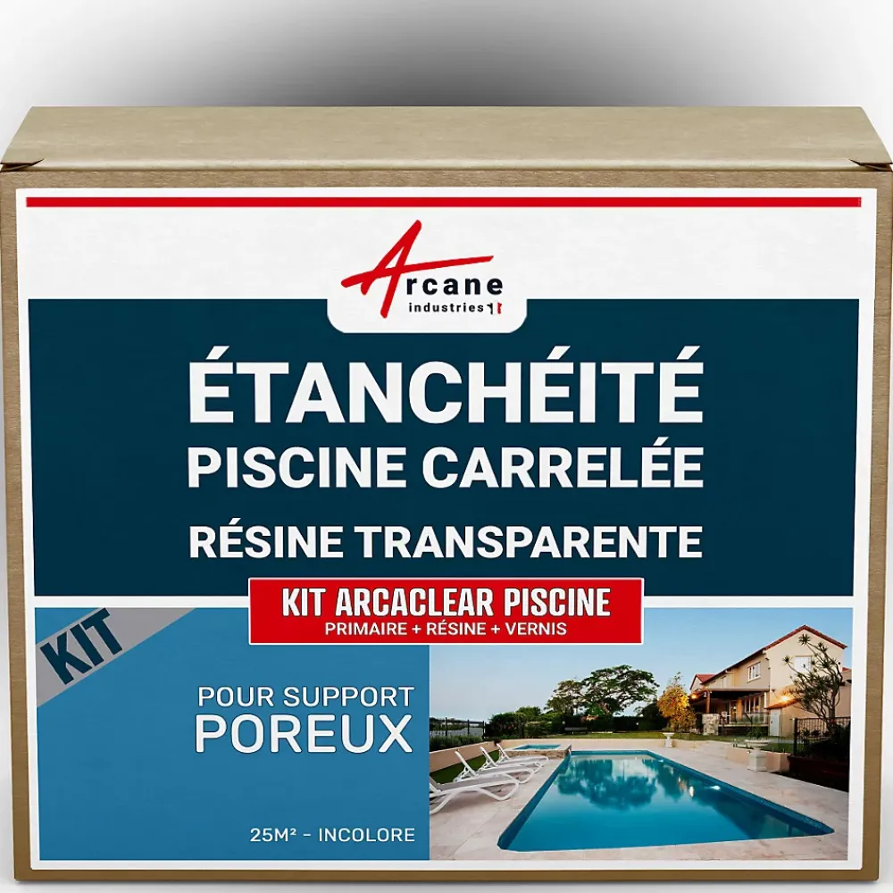 Arcane Industries Ragréage Et Primaire Pour Carrelage<Etanchéité Piscine Carrelée - Résine Transparente KIT ARCACLEAR PISCINE Transparent - 25 m², support poreux -