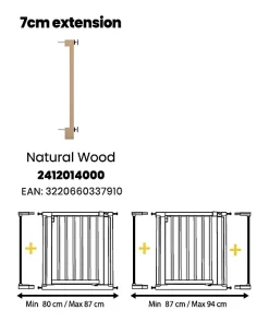 Safety 1st Extension barrière de sécurité en bois 7 cm- Barrière De Sécurité