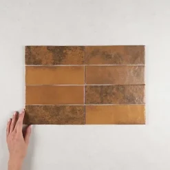 Gioia Materia Faïence Effet Zellige ARTISAN 6.5x20 Gold - Les Carreaux de Jean- Faïence Pour Cuisine