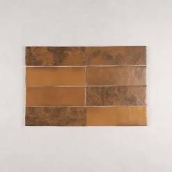 Gioia Materia Faïence Effet Zellige ARTISAN 6.5x20 Gold - Les Carreaux de Jean- Faïence Pour Cuisine