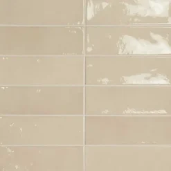 Gioia Materia Faïence Effet Zellige Beige VILLAGE 6,5x20 Mushroom - LES CARREAUX DE JEAN- Faïence Pour Cuisine|Faïence Pour Douche