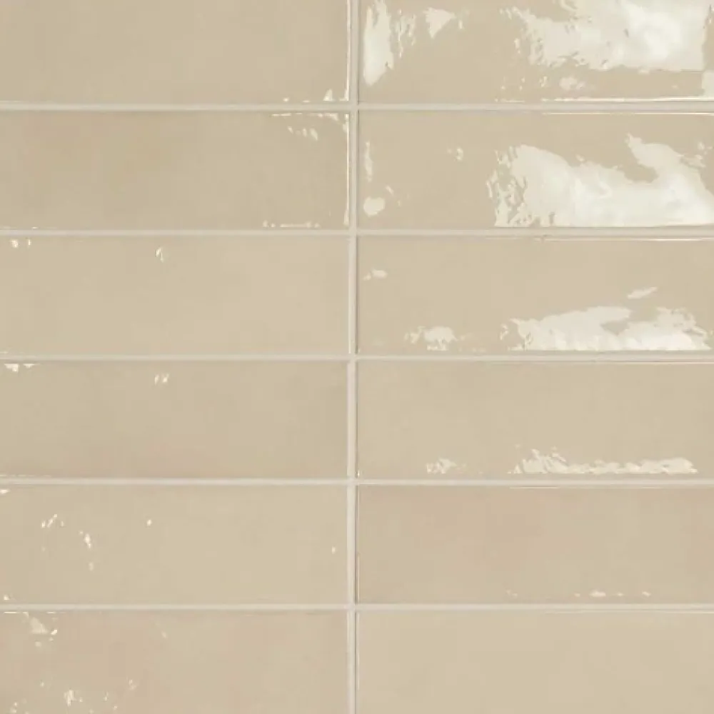 Gioia Materia Faïence Effet Zellige Beige VILLAGE 6,5x20 Mushroom - LES CARREAUX DE JEAN- Faïence Pour Cuisine|Faïence Pour Douche
