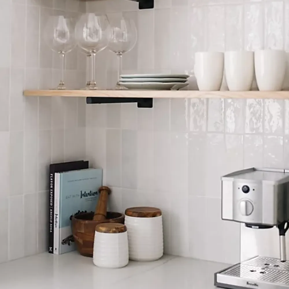Gioia Materia Faïence Pour Cuisine<Faïence Effet Zellige Blanc ARTISAN 6.5x20 White - Les Carreaux de Jean