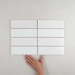 Gioia Materia Faïence Pour Cuisine<Faïence Effet Zellige Blanc ARTISAN 6.5x20 White - Les Carreaux de Jean