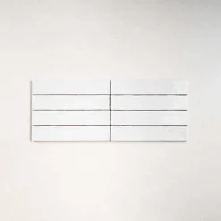 Les Carreaux De Jean  Faïence Pour Salle De Bains<Faïence Effet Zellige Blanc SAONA 5x25 White - Les Carreaux de Jean