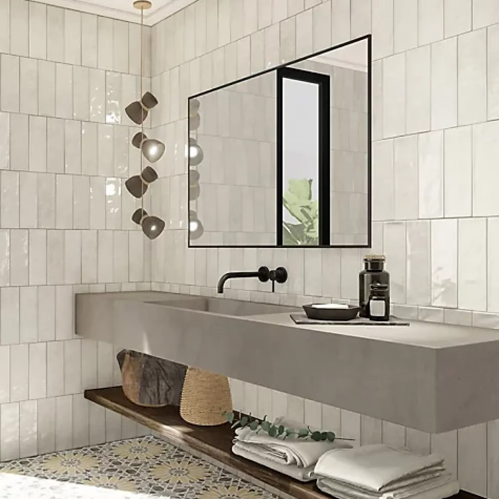 Les Carreaux De Jean Faïence Pour Douche|Faïence Pour Salle De Bains<Faïence Effet Zellige Blanc CINQUE TERRE Blanco 10x30cm - Les Carreaux de Jean