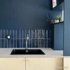 Gioia Materia Faïence Effet Zellige Bleu Nuit VILLAGE 6,5x20 Royal Blue - LES CARREAUX DE JEAN- Faïence Pour Douche|Faïence Pour Cuisine