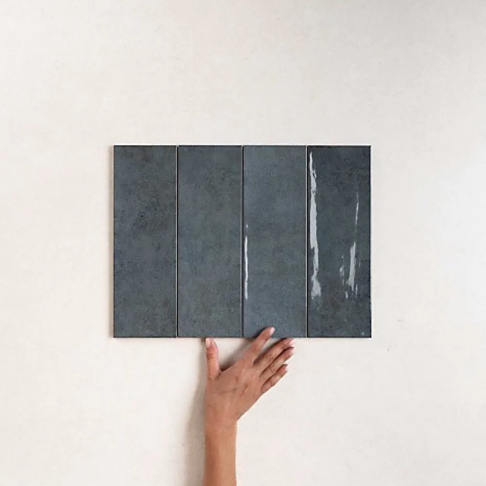Les Carreaux De Jean Faïence Pour Pièce À Vivre|Faïence Pour Salle De Bains<Faïence Effet Zellige Bleu CINQUE TERRE Blue 10x30cm - Les Carreaux de Jean