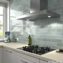 Gioia Materia Faïence Effet Zellige Bleu Ciel ARTISAN 6.5x20 Aqua - Les Carreaux de Jean- Faïence Pour Salle De Bains|Faïence Pour Pièce À Vivre