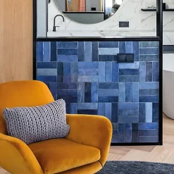 Gioia Materia Faïence Effet Zellige Bleu ARTISAN 6.5x20 Blue - Les Carreaux de Jean- Faïence Pour Douche|Faïence Pour Salle De Bains