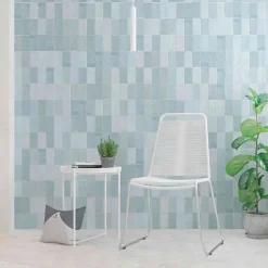 Les Carreaux De Jean Faïence Effet Zellige Bleu Ciel FEZ Mat 6,2x12,5 Aqua - Les Carreaux de Jean- Faïence Pour Douche|Faïence Pour Pièce À Vivre