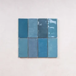 Les Carreaux De Jean Faïence Pour Salle De Bains<Faïence Effet Zellige Bleu FEZ Brillant 6,2x12,5 Ocean - Les Carreaux de Jean
