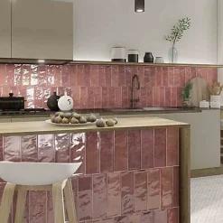 Les Carreaux De Jean  Faïence Pour Salle De Bains|Faïence Pour Pièce À Vivre<Faïence Effet Zellige Bordeaux CINQUE TERRE Carmine 10x30cm - Les Carreaux de Jean