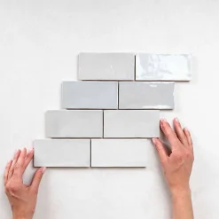 Les Carreaux De Jean  Faïence Pour Cuisine<Faïence Effet Zellige Gris FEZ Brillant 6,2x12,5 Grey - Les Carreaux de Jean