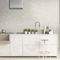 Les Carreaux De Jean Faïence Effet Zellige Gris Clair FEZ Brillant 6,2x12,5 Warm - Les Carreaux de Jean- Faïence Pour Salle De Bains