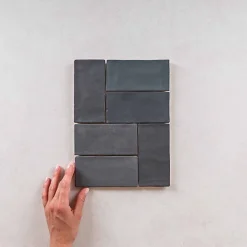 Les Carreaux De Jean  Faïence Pour Pièce À Vivre|Faïence Pour Douche<Faïence Effet Zellige Gris Foncé FEZ Mat 6,2x12,5 Graphite - Les Carreaux de Jean