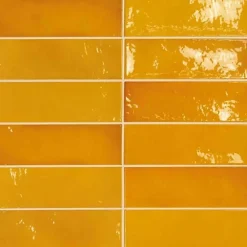 Gioia Materia Faïence Pour Cuisine<Faïence Effet Zellige Jaune VILLAGE 6,5x20 Tuscany Gold - LES CARREAUX DE JEAN