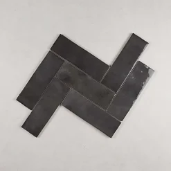 Gioia Materia Faïence Pour Cuisine<Faïence Effet Zellige Noir ARTISAN 6.5x20 Graphite - Les Carreaux de Jean