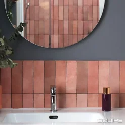 Gioia Materia Faïence Pour Douche|Faïence Pour Cuisine<Faïence Effet Zellige Rose ARTISAN 6.5x20 Rose - Les Carreaux de Jean