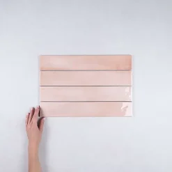 Gioia Materia Faïence Pour Salle De Bains|Faïence Pour Douche<Faïence Effet Zellige Rose Clair MANACOR 6,5x40 blush pink - Les Carreaux de Jean